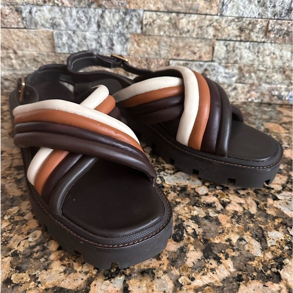 TORY BURCH LUG SOLE SLINGBACK SANDAL LEATHER NAPPA MULTI COLOR - Picture 2 of 10